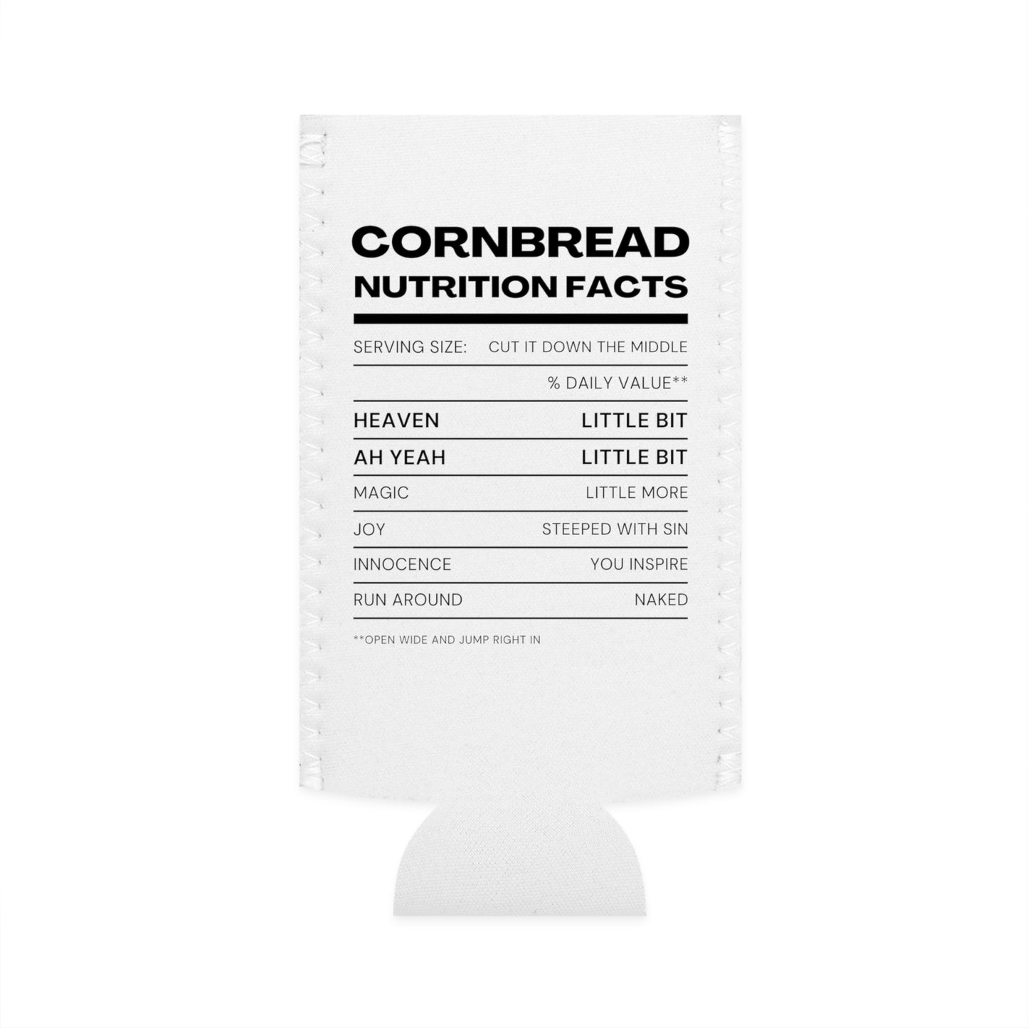 Cornbread Nutritional Facts DMB Slim Can Cooler