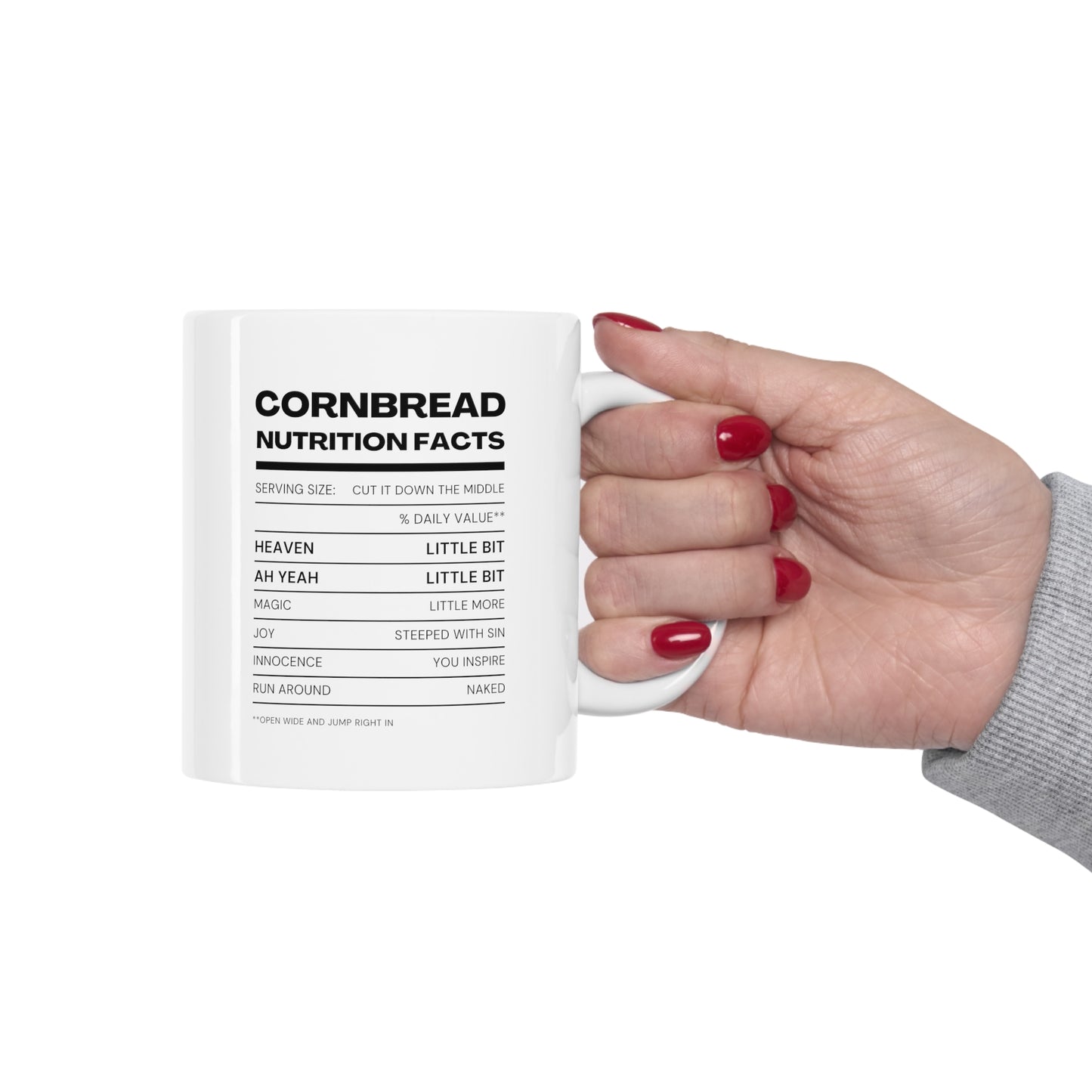 Cornbread Nutritional Facts DMB Ceramic Mug 11oz