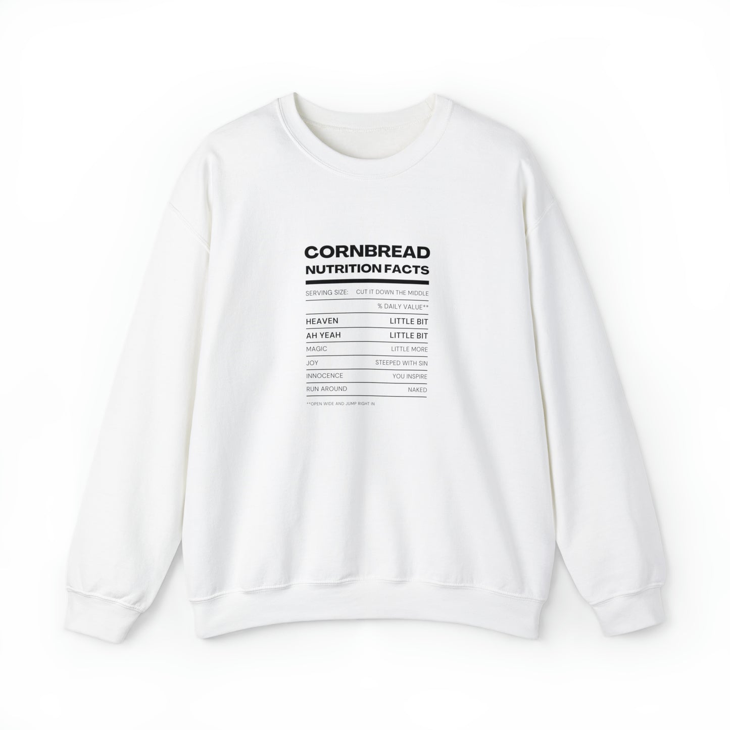 Cornbread Nutrition Facts DMB Crewneck Sweatshirt