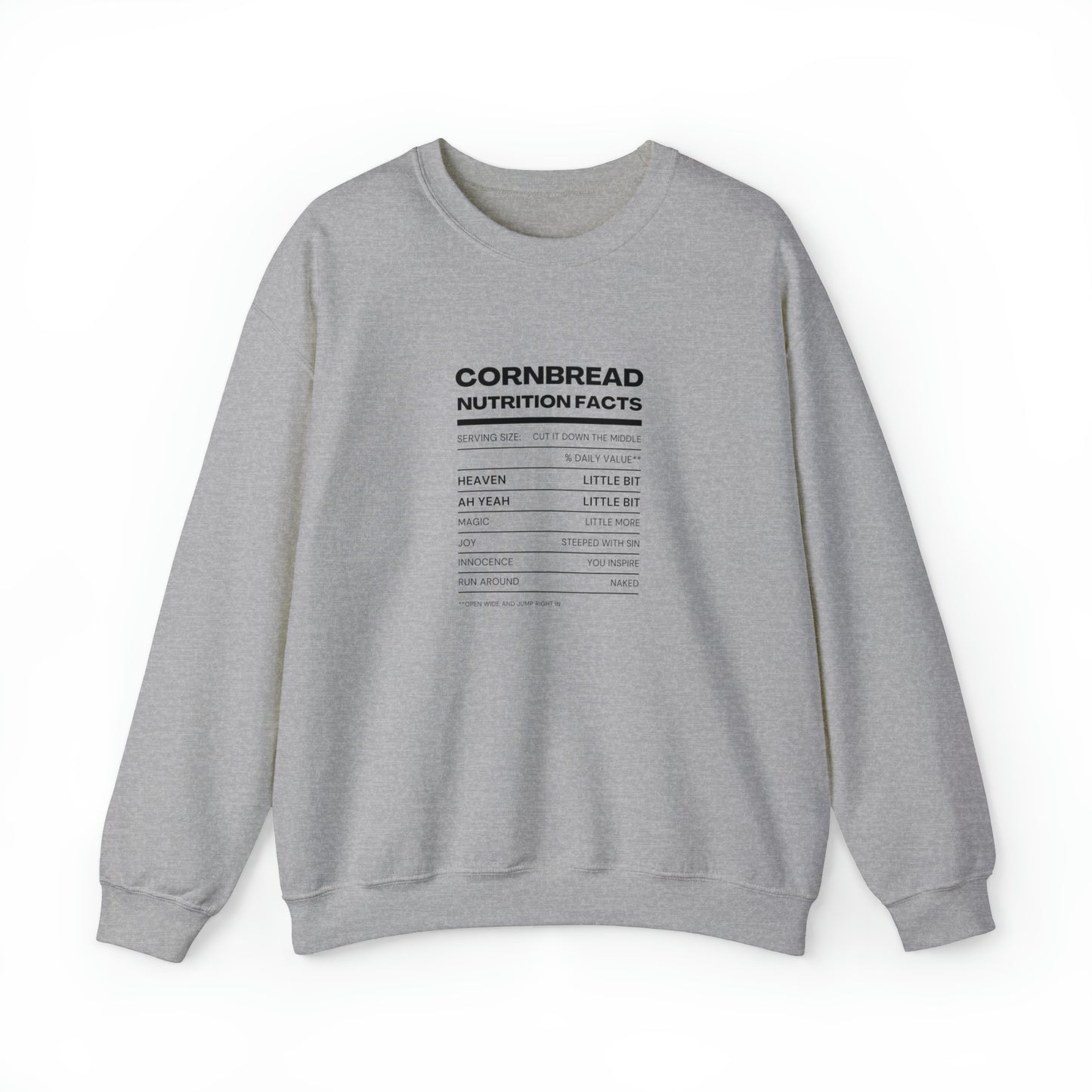 Cornbread Nutrition Facts DMB Crewneck Sweatshirt